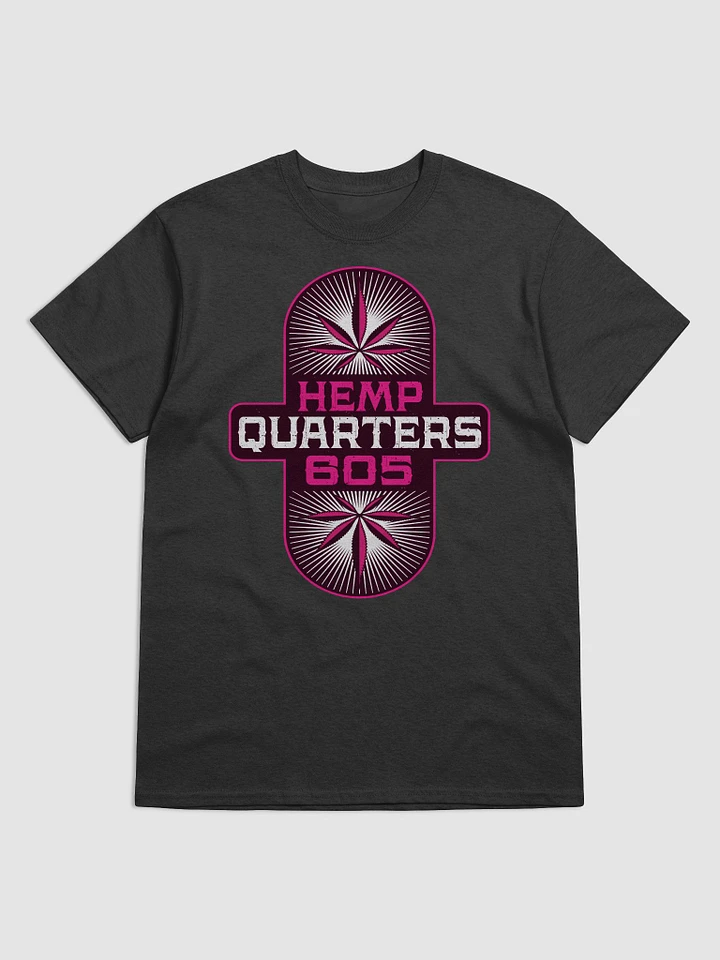 Hemp Quarters Pink Logo w/ Back Black T-Shirt product image (1)