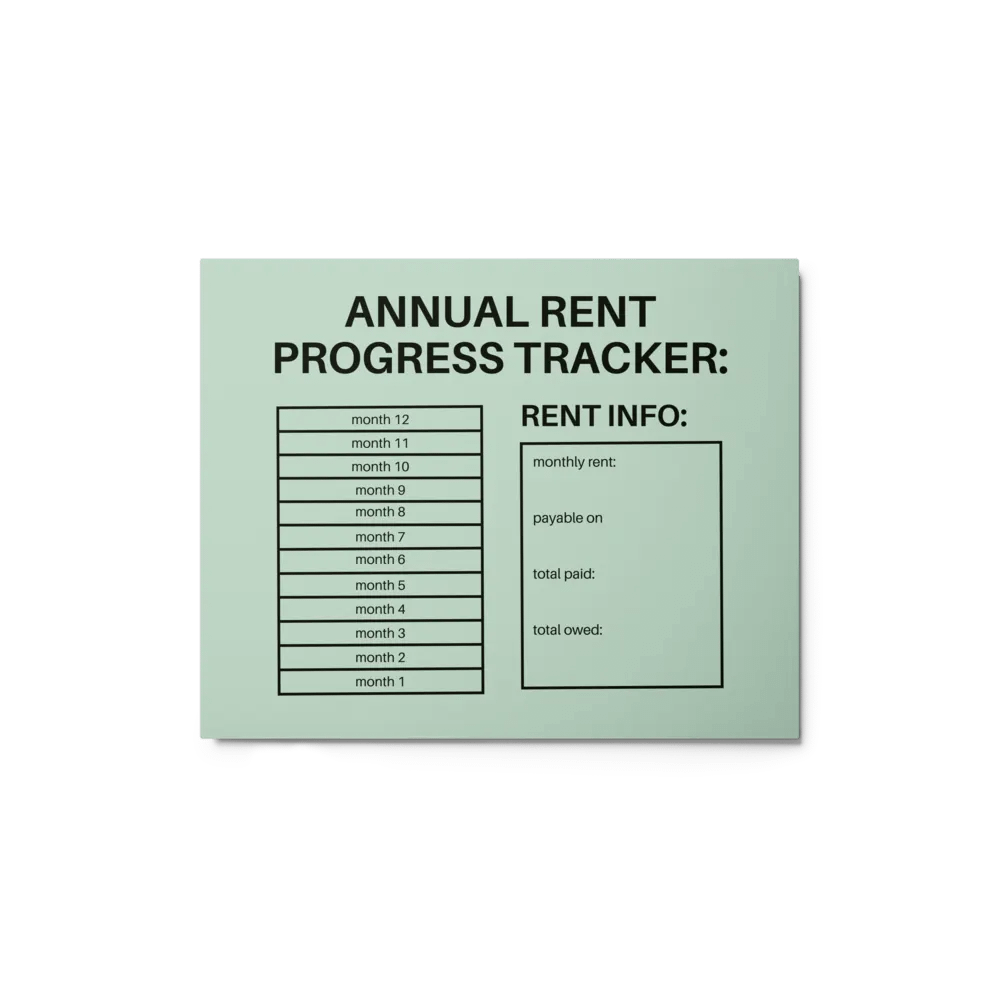 ANNUAL RENT TRACKER (black design 4) product image (1)