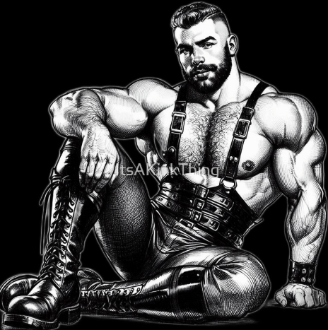 Gay Leather Bar Pride "Jacked" Leather Bar Berlin Pride Graphic Design product image (1)