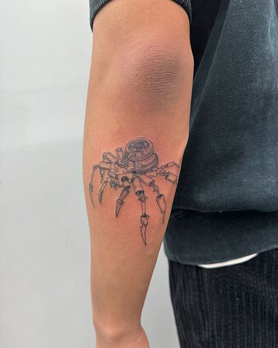 🕷️⚙️ #spidertattoo #tattooideas #armtattoo