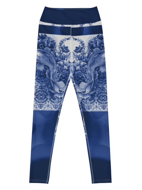 Koi-Porcelain-yoga leggings product image (1)