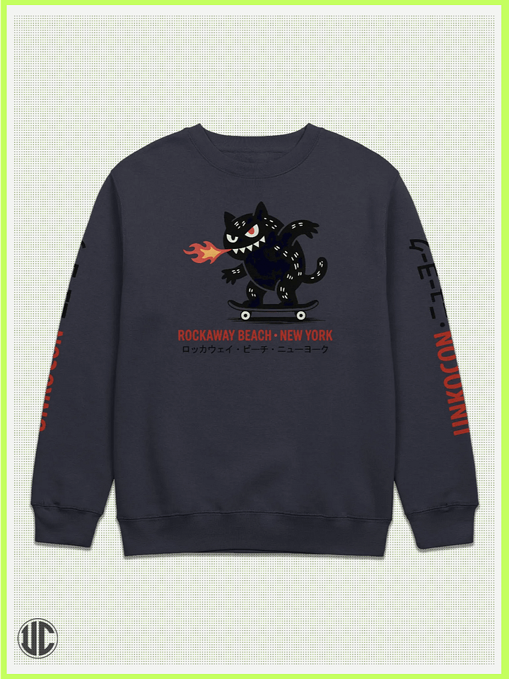 UnkoCon – Rockaway Beach NY Skater Crew Neck Sweatshirt product image (1)