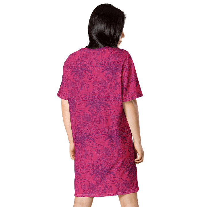 Flamingo Fancy Toile | Purple on Pink Tropical Toile | T-Shirt Dress | by Monique Faella Designs™ product image (2)