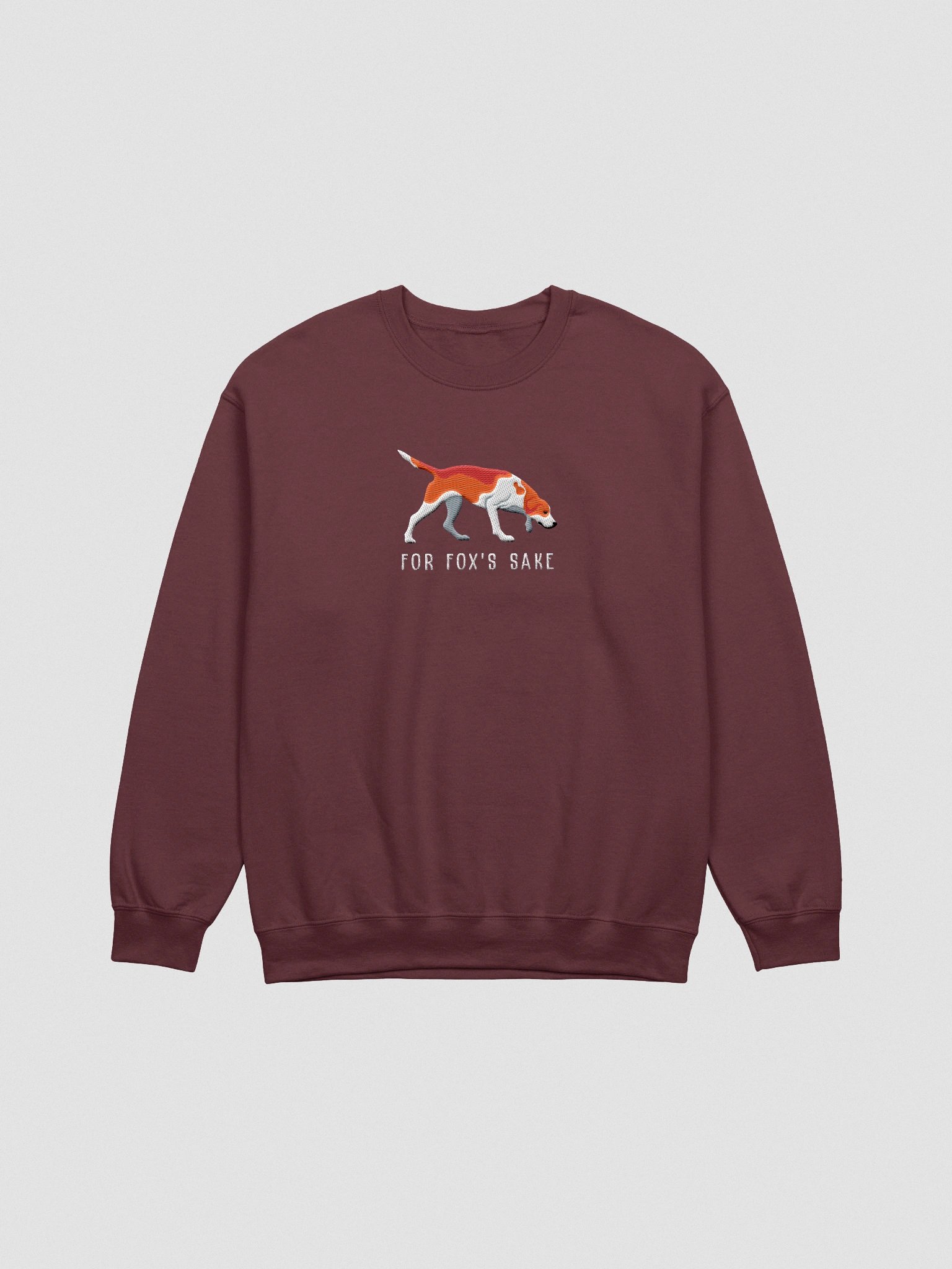 For Fox's Sake Sweatshirt (Embroidered) of an American Foxhound(Red) product image (4)