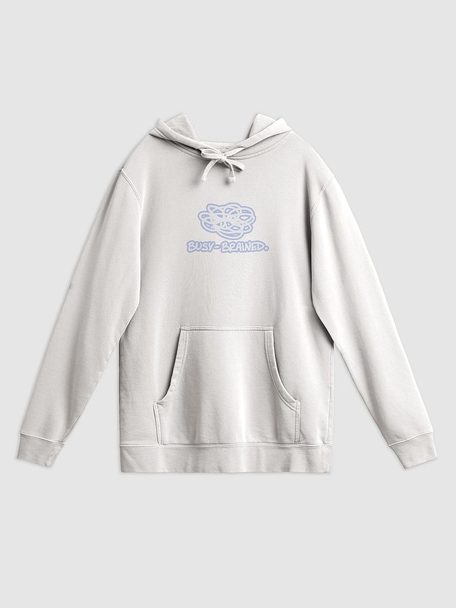 BUSY-BRAINED (lined design, #BDCAEF) printed pigment hoodie product image (11)