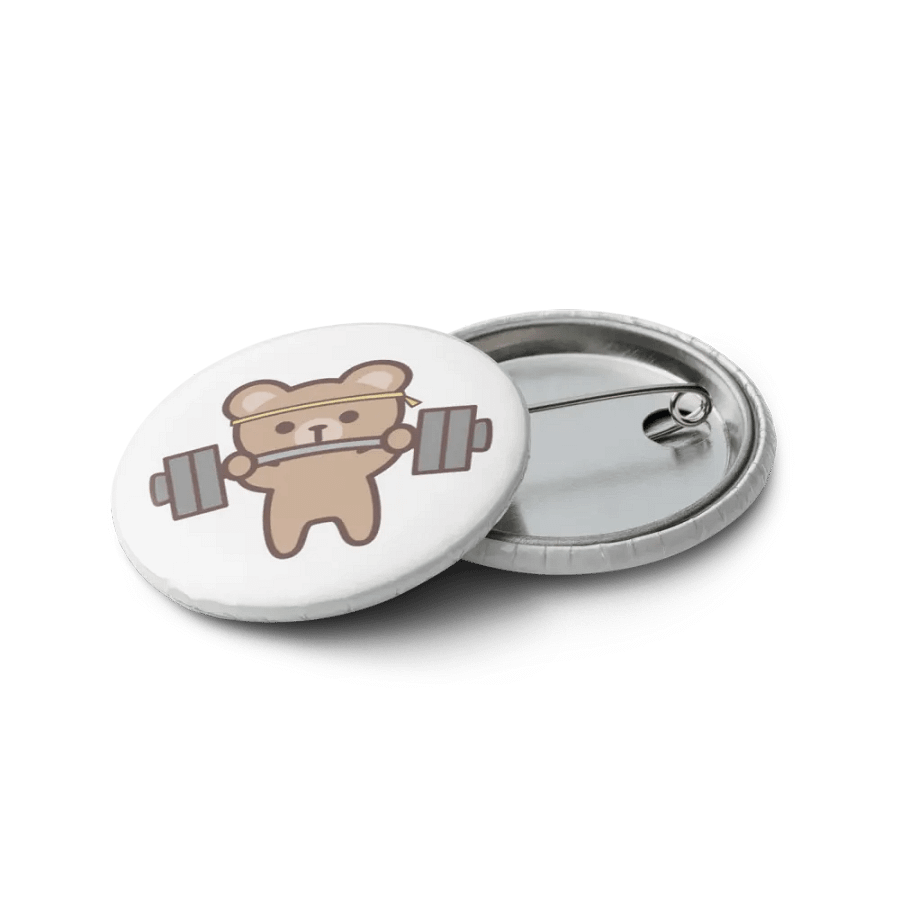 Bear Power Fitness Sport Pin Buttons Set product image (12)