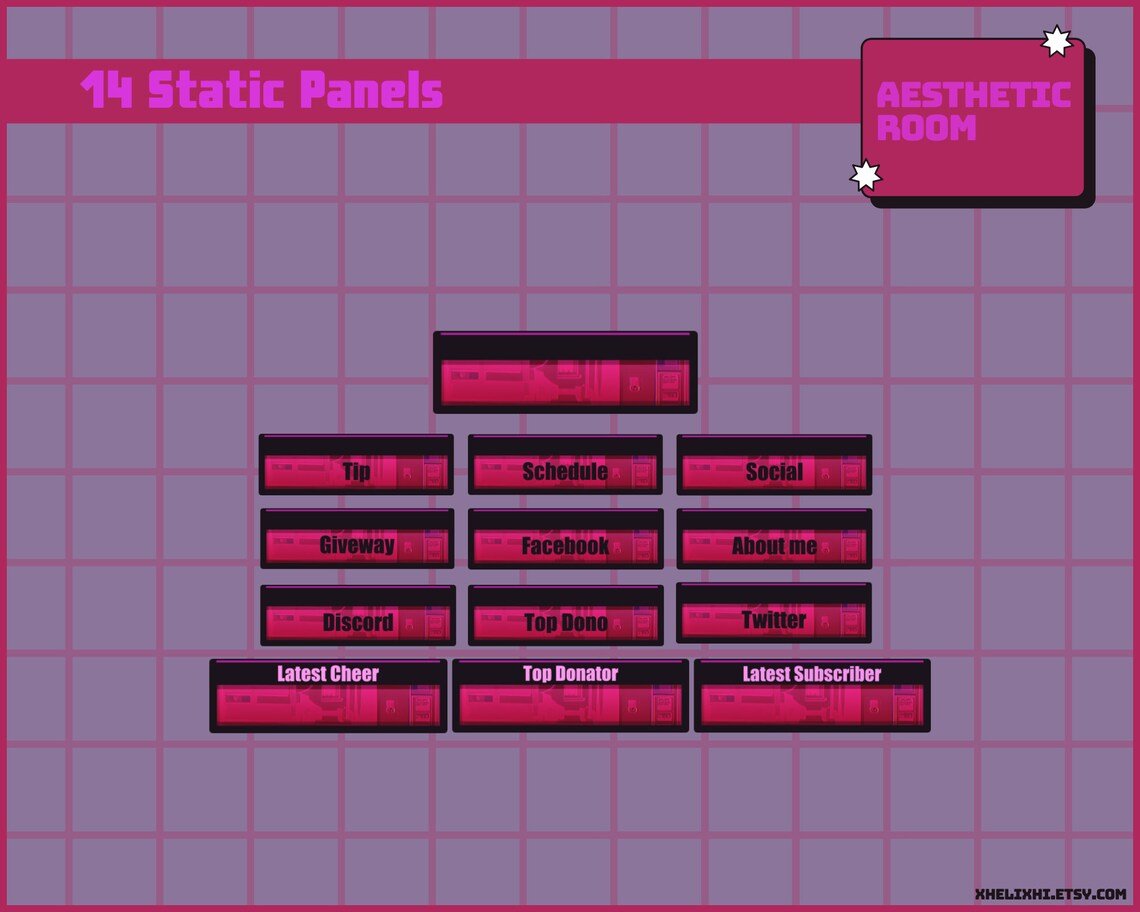 Red and Purple STREAM OVERLAY pack, Aesthetic overlay pack, twitch overlay stream package, Stream overlay pack, Animated twitch overlays product image (4)