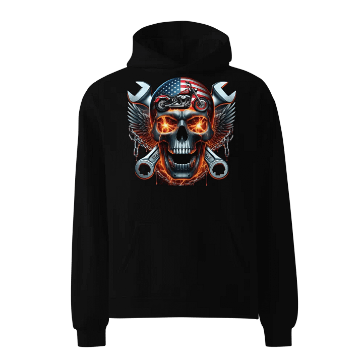 Rebel Flame Skull Oversized Hoodie #16 product image (1)