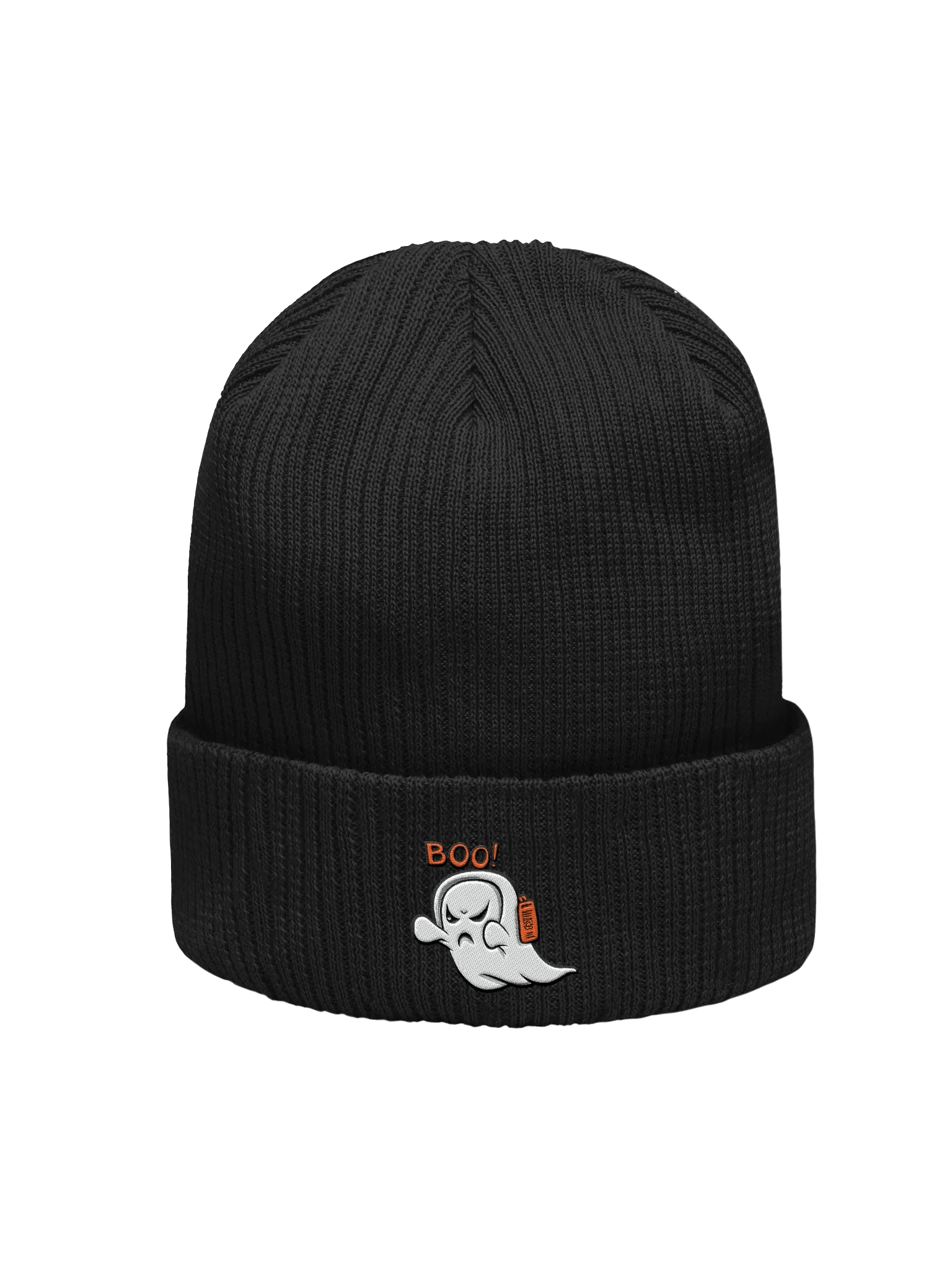 BOO! Organic Ribbed Beanie – Spooky Fun, Cozy Style product image (3)