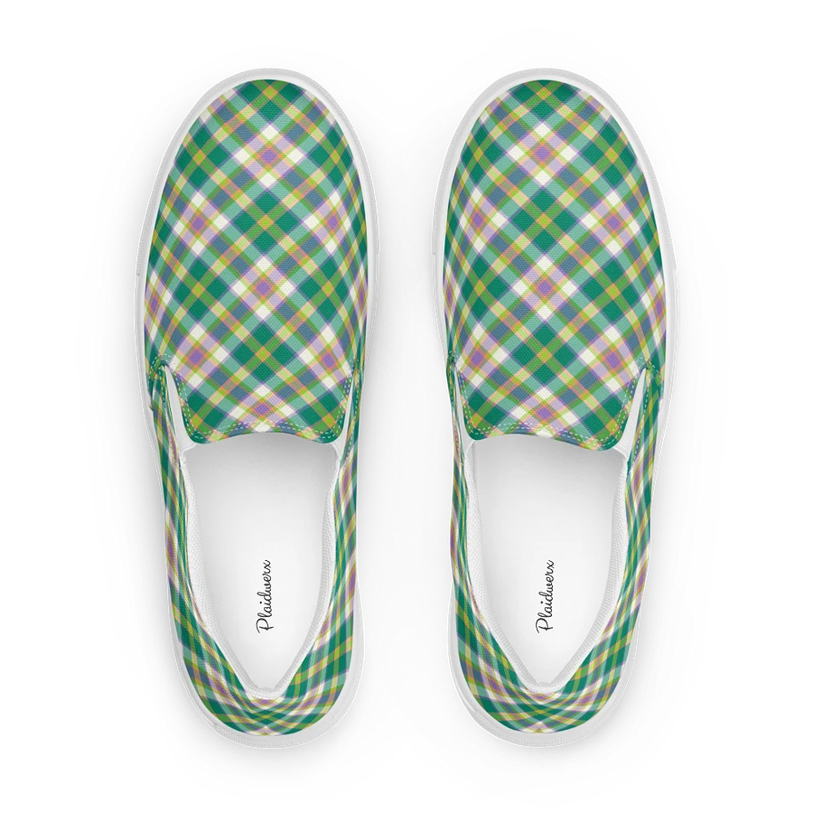 Seafoam Green and Purple Plaid Women's Slip-On Shoes product image (1)