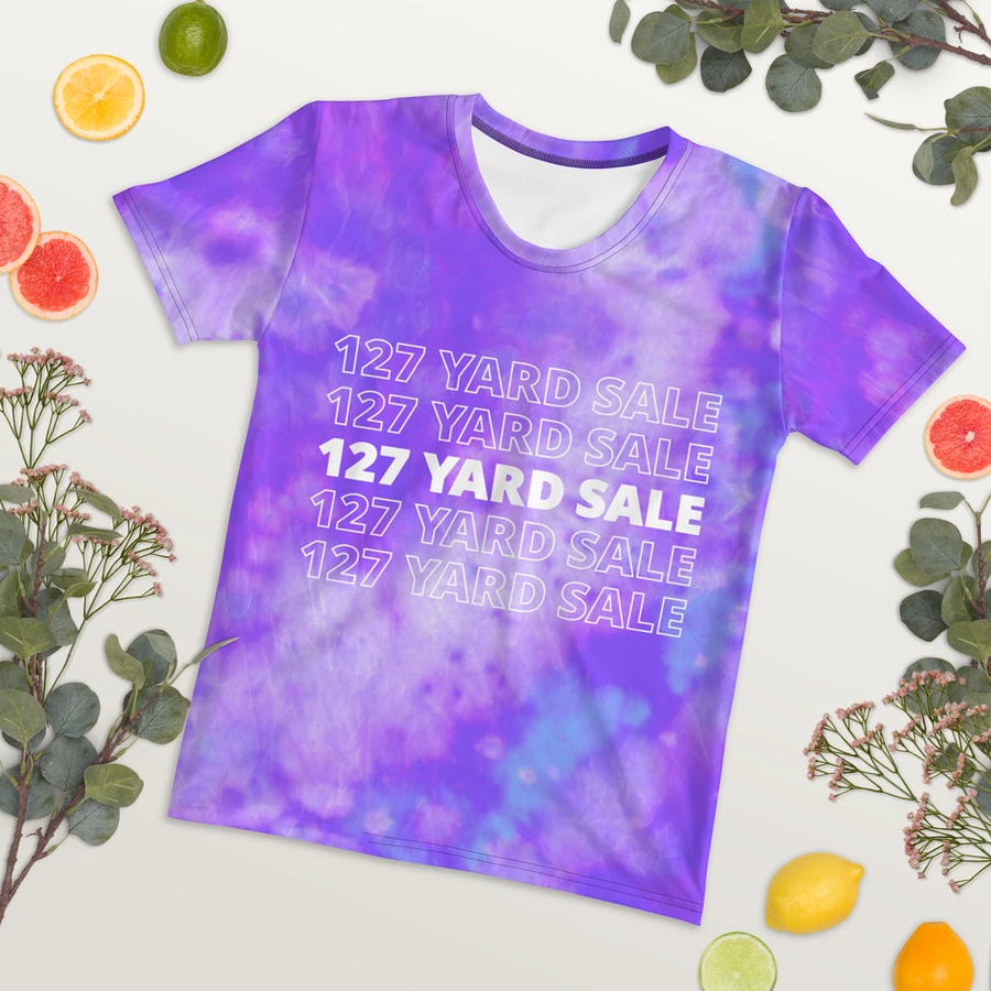 127 Yard Sale (2024) - All-Over Lavender Blue Tie-Dye Print Women's Crew Neck T-Shirt product image (14)