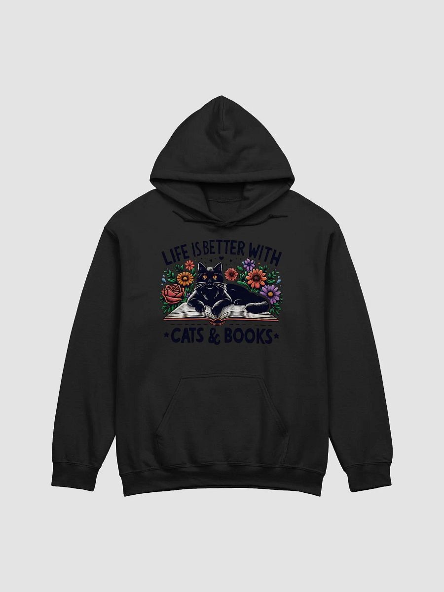 Life is better wtih cats and books Hoodie product image (1)
