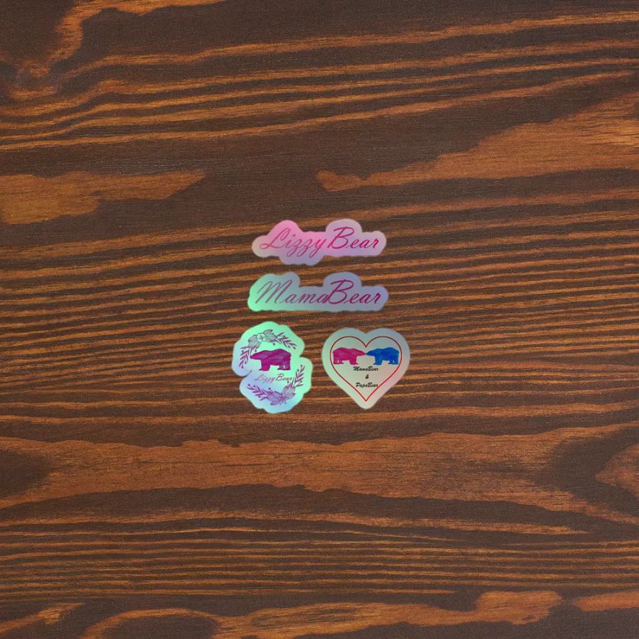 LizzyBear Kiss-Cut Holographic Sticker Sheet product image (11)