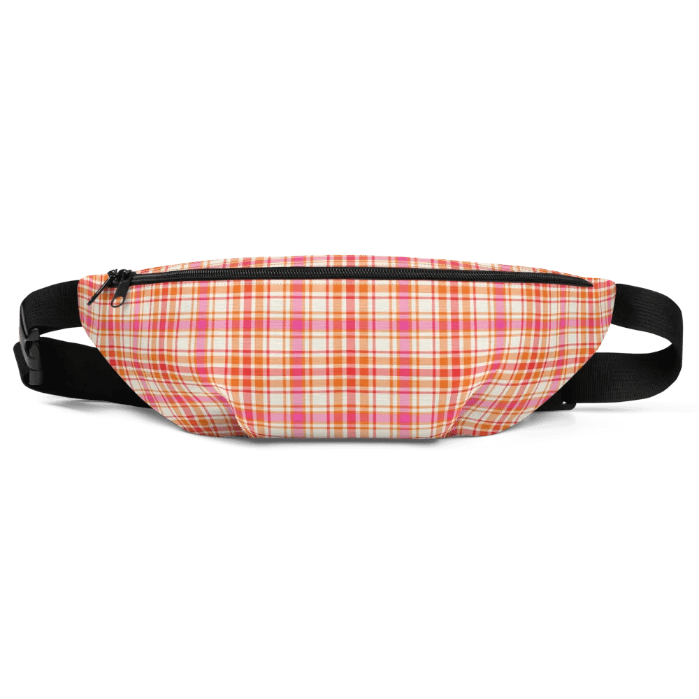 Orange and Hot Pink Plaid Fanny Pack product image (2)