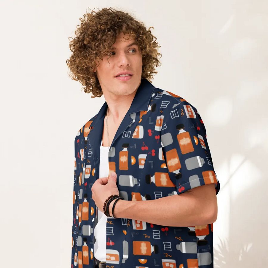Bourbon Vibes Patterned Hawaiian Shirt product image (7)