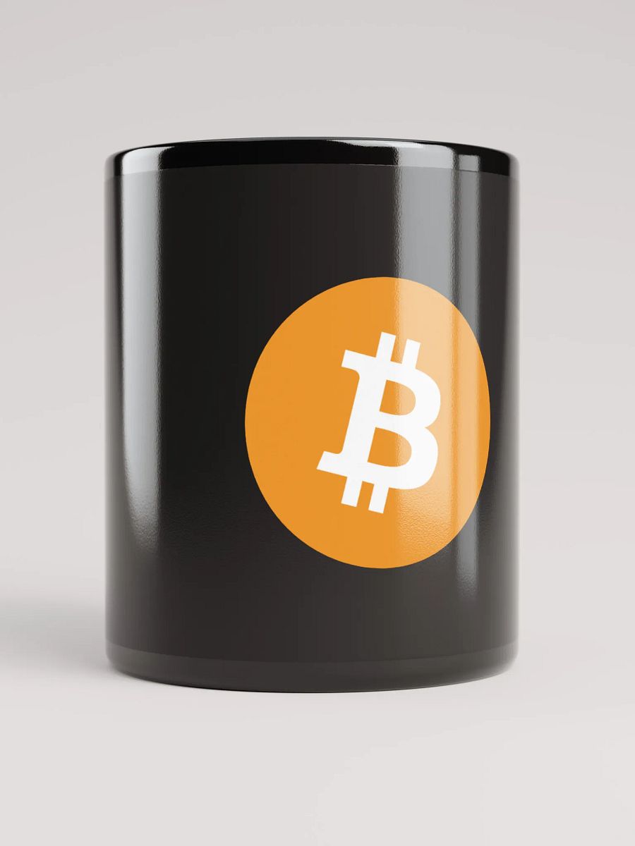 Bitcoin Symbol Black Glossy Mug product image (9)