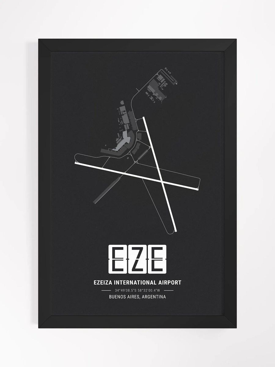 Framed Airport EZE Premium Map On Matt Paper product image (1)