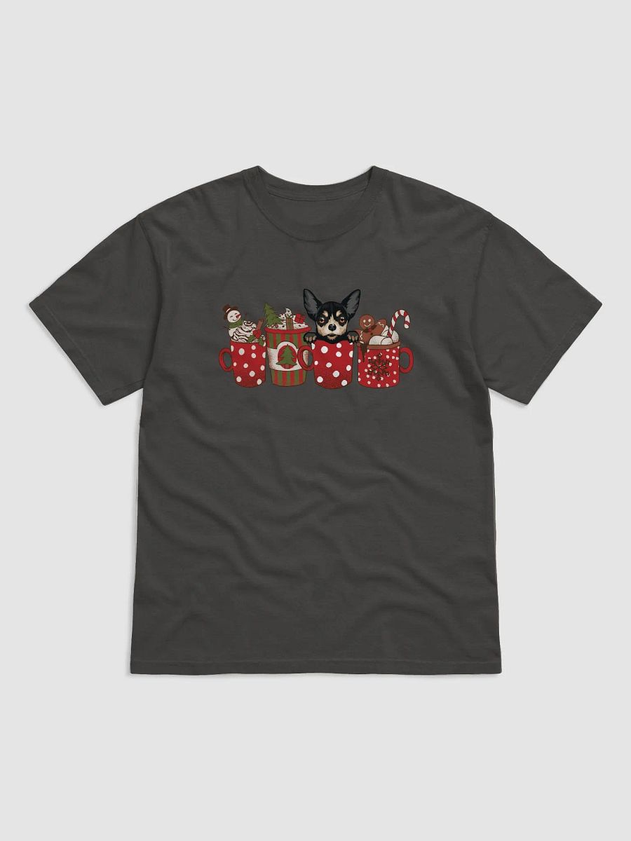 Cute Chihuahua(Tricolor 2) in a Christmas Cup T-Shirt | Funny Christmas Pup in a Cup product image (24)