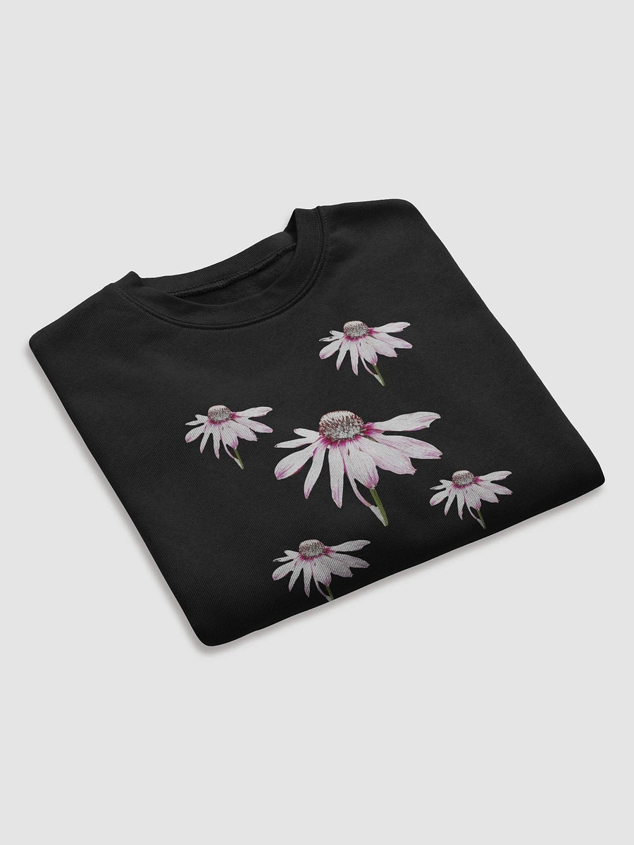 Pink Cone Flowers on a Pale Abstract Background Women's Fleece Cropped Sweatshirt product image (7)