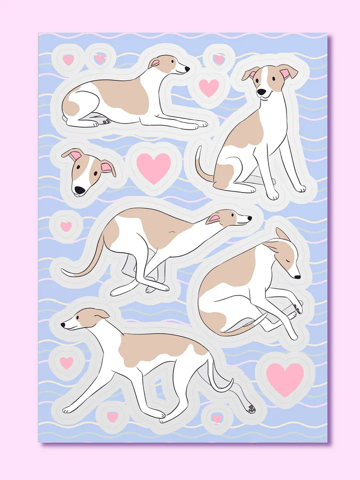 Graceful Whippet Sticker Sheet product image (1)