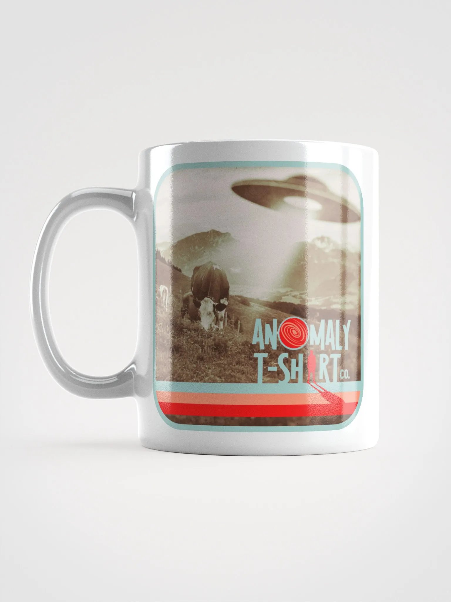 Vintage UFO Cattle Abduction White Mug product image (4)