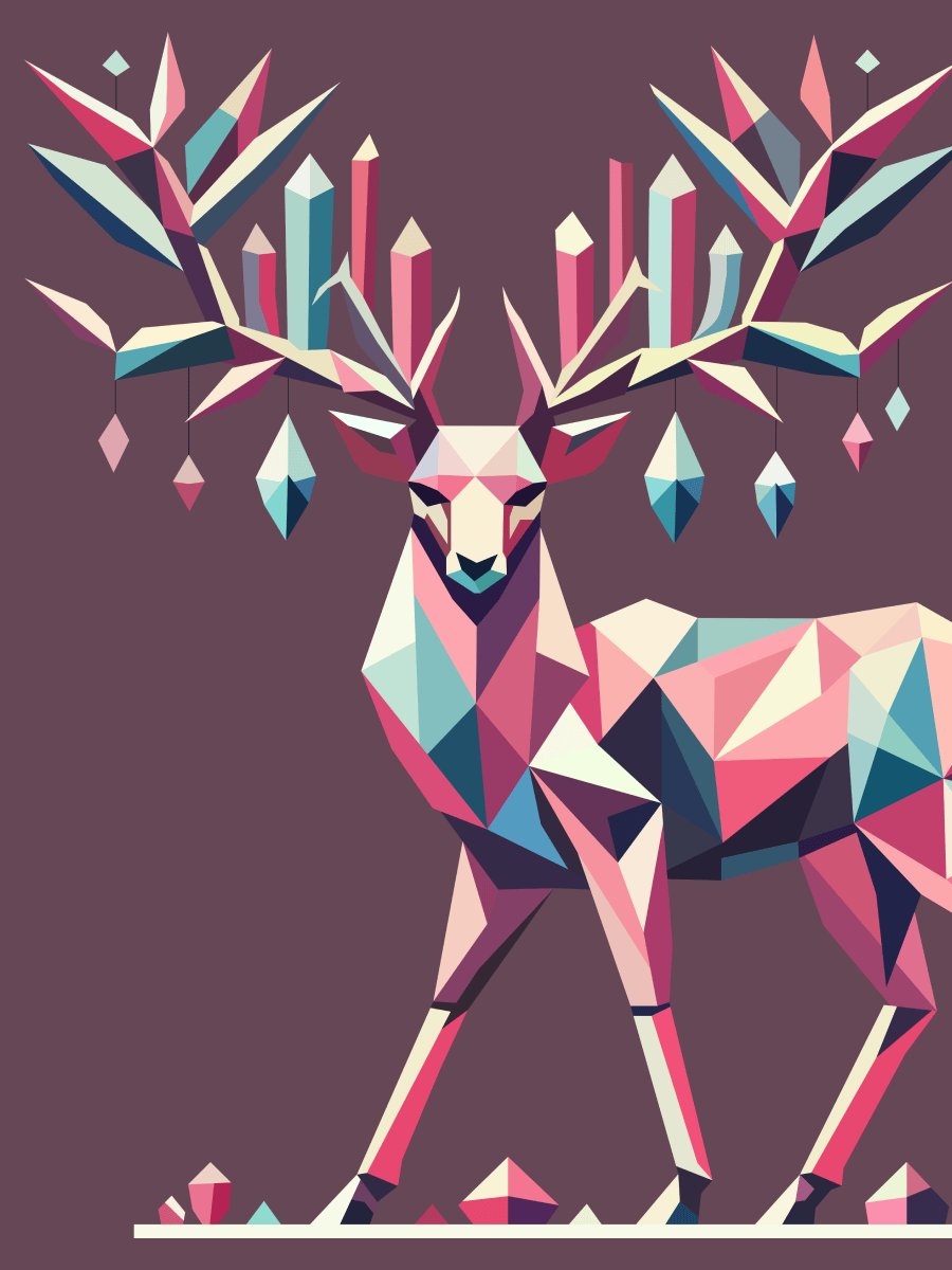 Free Geometric Deer PNG Art - Transparent Background, Low Poly Animal Illustration product image (1)