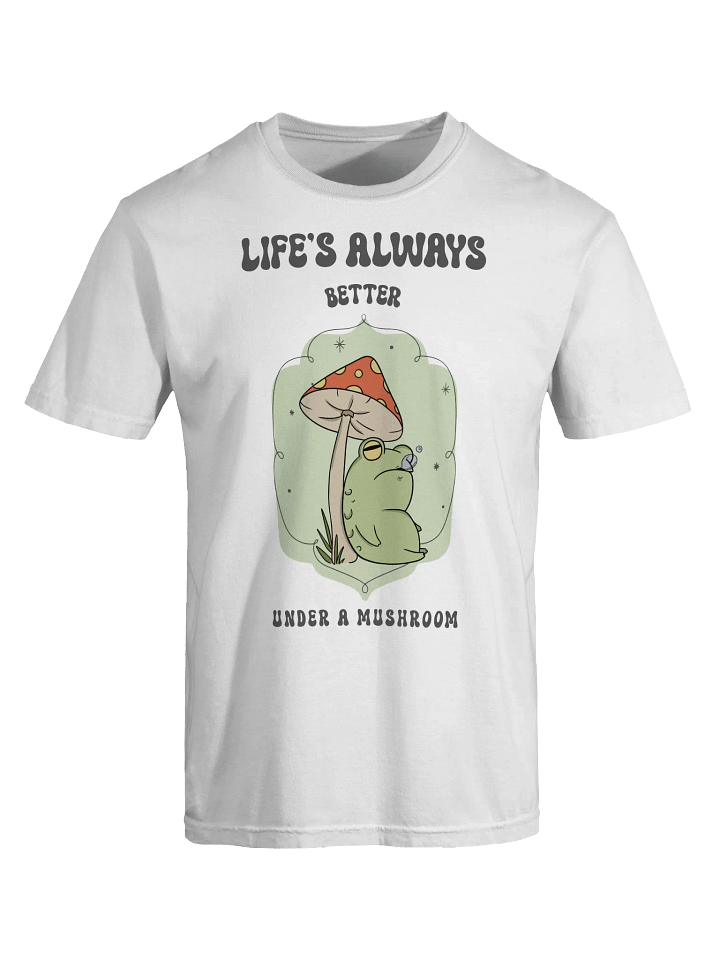 Funny Frog Mushroom T-Shirt – Life’s Better Under a Mushroom | Comfort Colors 1717 product image (2)