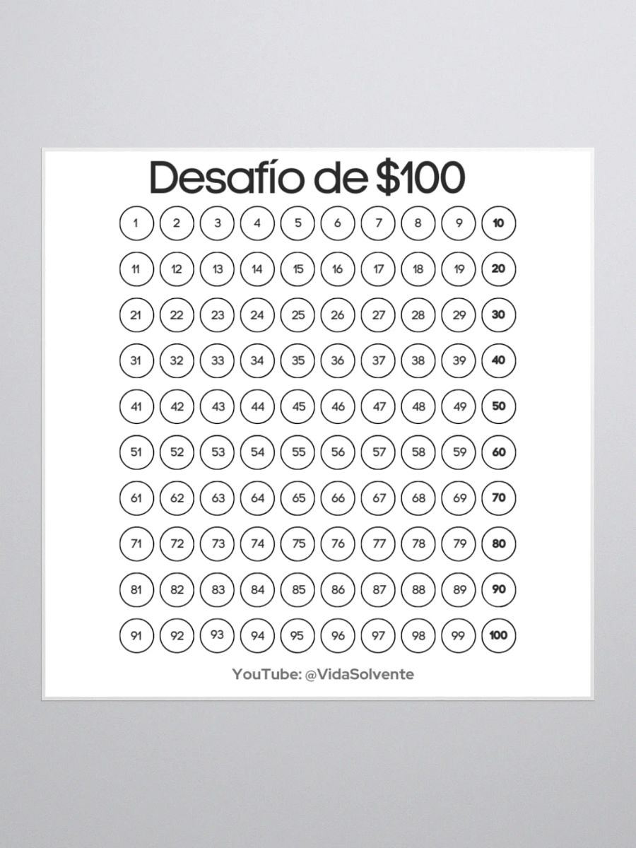 Pegatinas del desafío del ahorro de $100 product image (1)