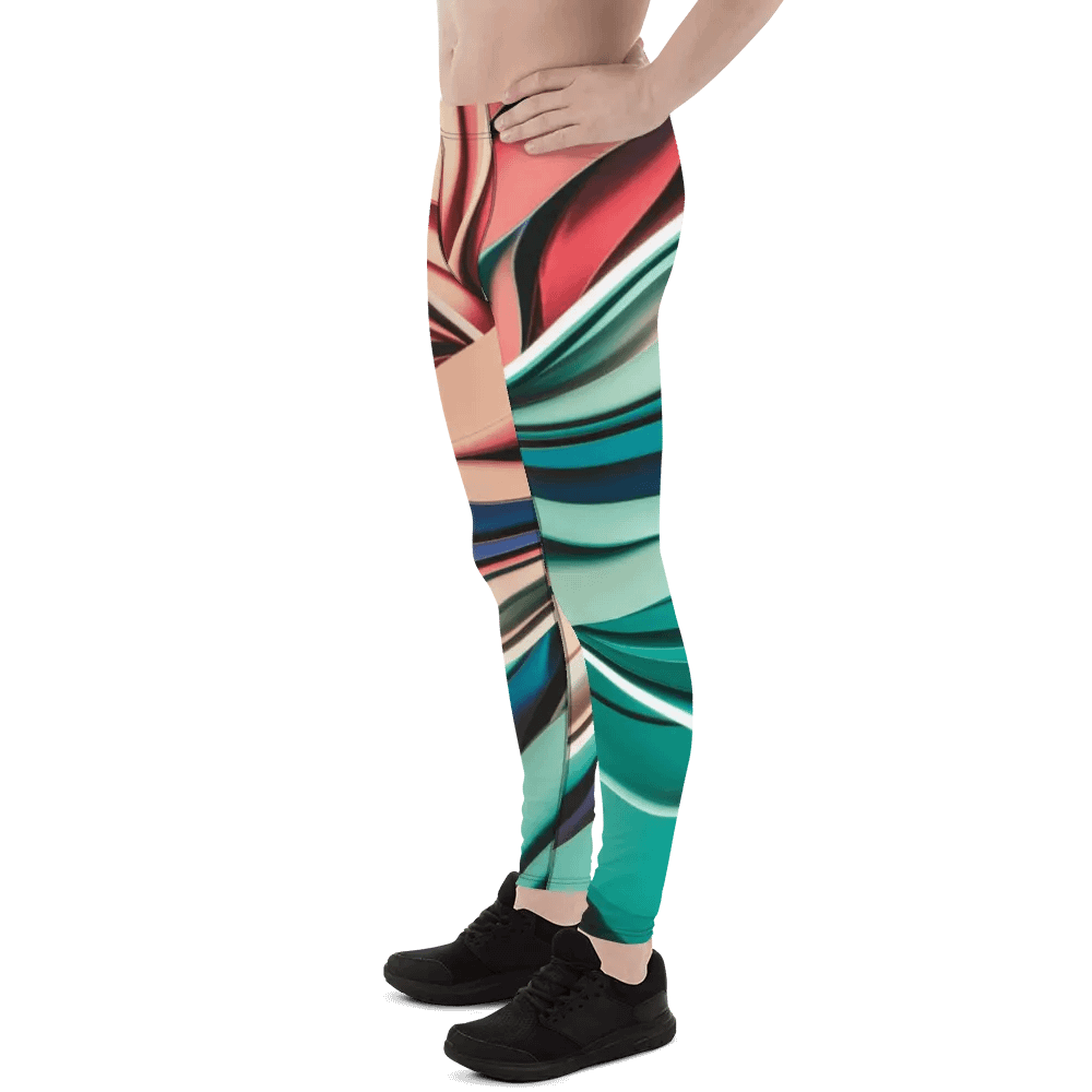 Men's Performance Slim Fit Leggings with Abstract Multicolour Design - TDS Music Exclusive product image (11)