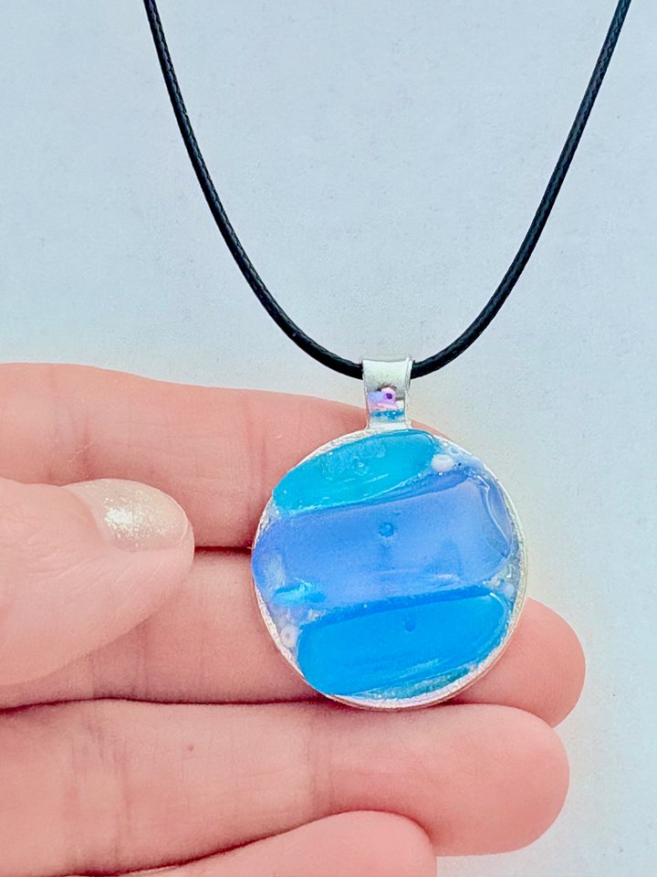 Coastal Calm Horizon Pendant Necklace | Handmade Glass Art Jewelry | Monique Faella Designs™ | MFD-00205 product image (1)