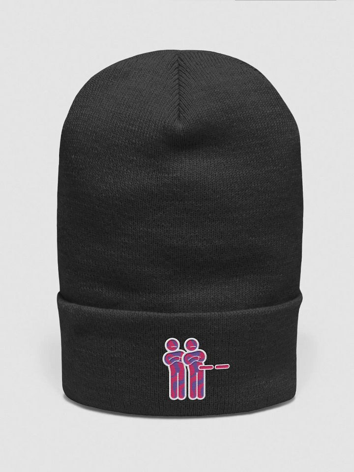 "Unimpressed" Embroidered Beanie - Pink+White Logo product image (1)
