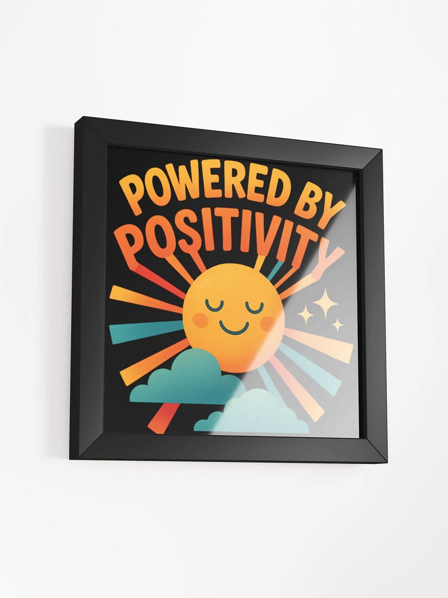 Powered by Positivity – Framed Motivational Sunburst Poster product image (11)