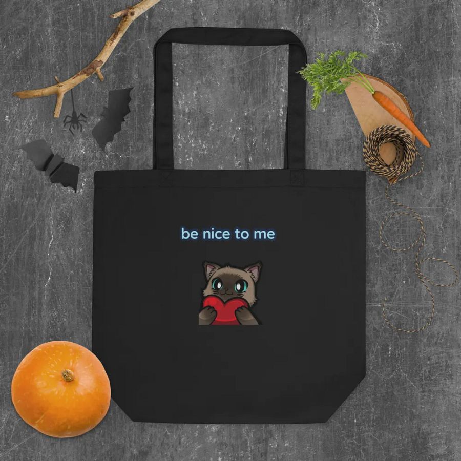 Blue heart Be nice to me Tote Bag product image (5)