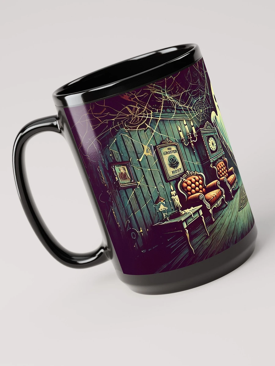 Ghost in a Haunted House Black Glossy Mug product image (4)