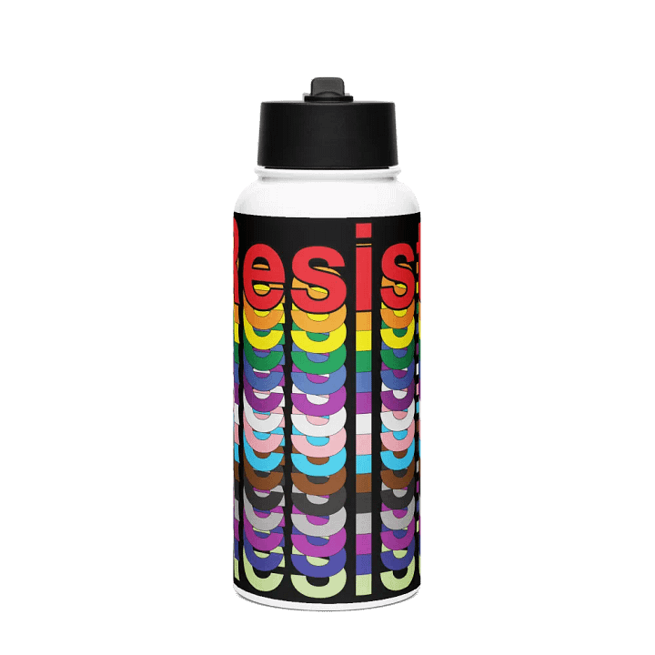 Resist - Rainbow Water Bottle with Straw product image (1)