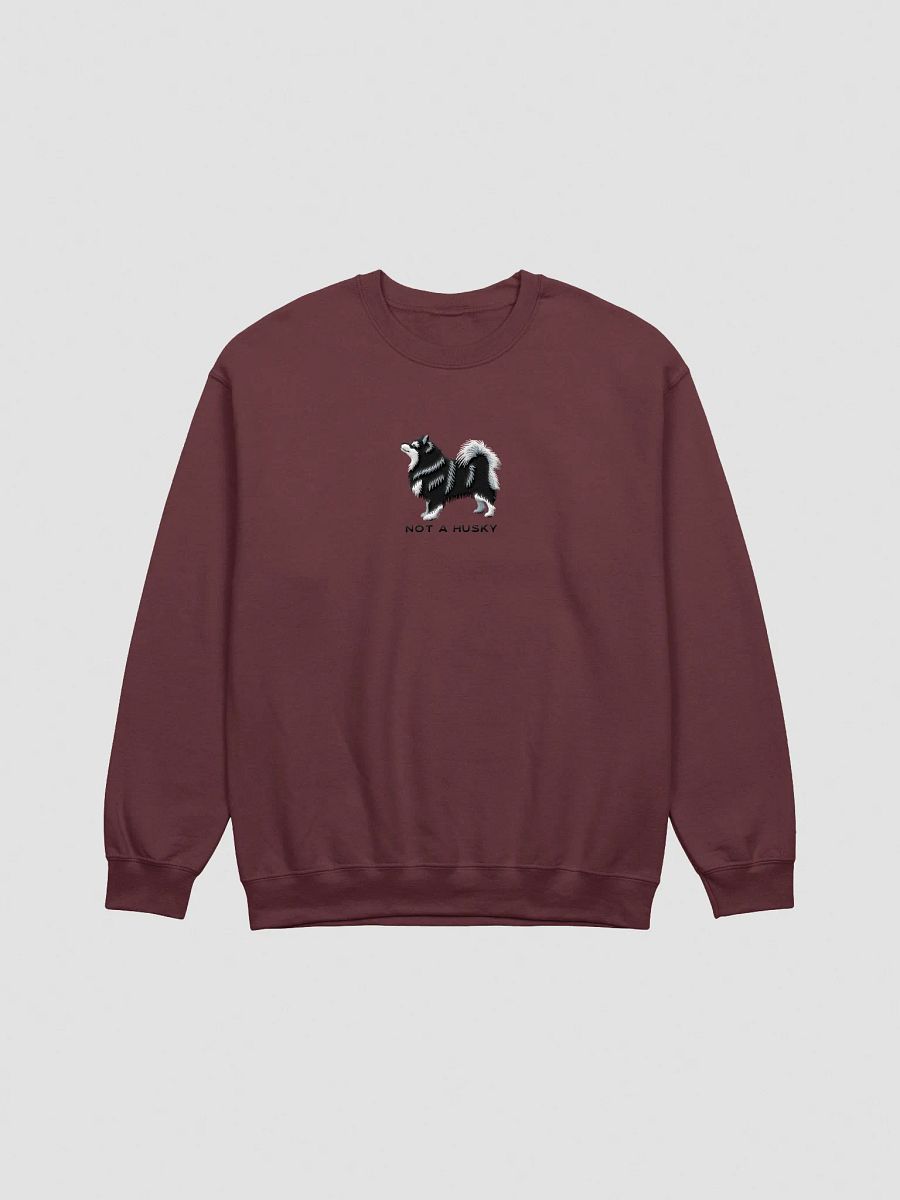 Not a Husky Sweatshirt (Embroidered) of a Finnish Lapphund(Black) product image (1)