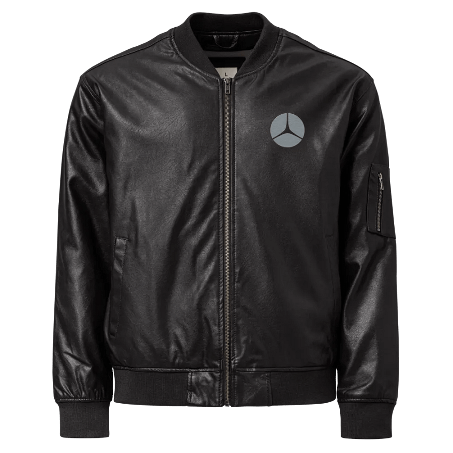 Radiant Star Faux Leather Bomber Jacket product image (1)