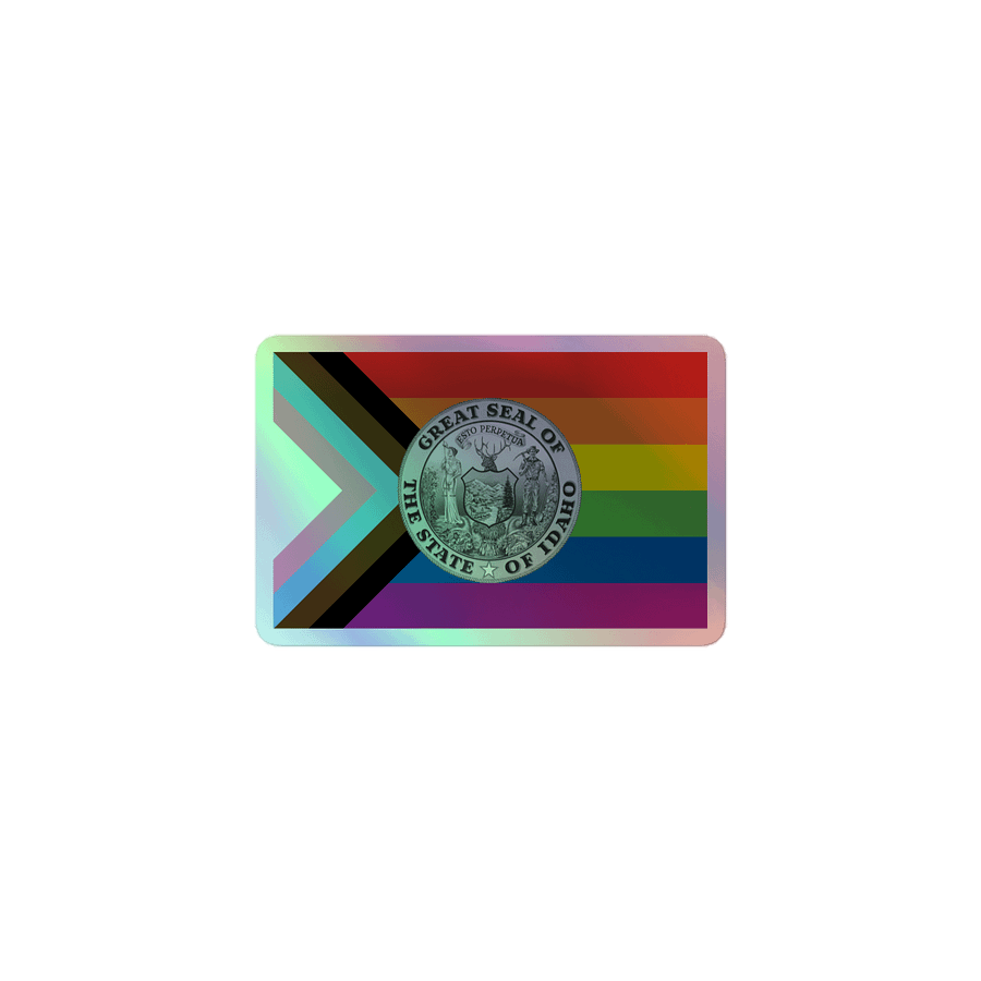 "PROGRESS IDAHO FLAG" holo sticker product image (1)