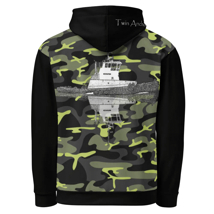 black & Green Camouflage Westrac tug Hoodie product image (1)