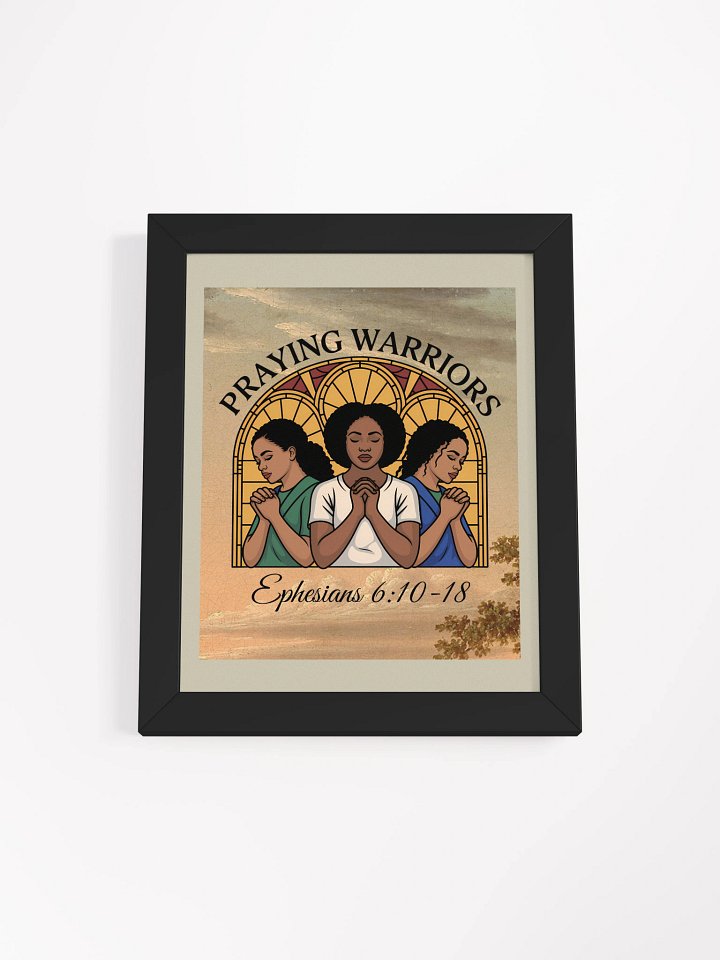 Praying Warrior's Stained Glass Christian Framed Poster product image (1)