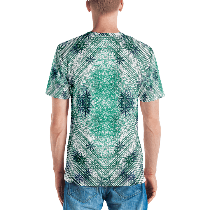 Shades Of Green Geometric Pattern T-Shirt product image (2)