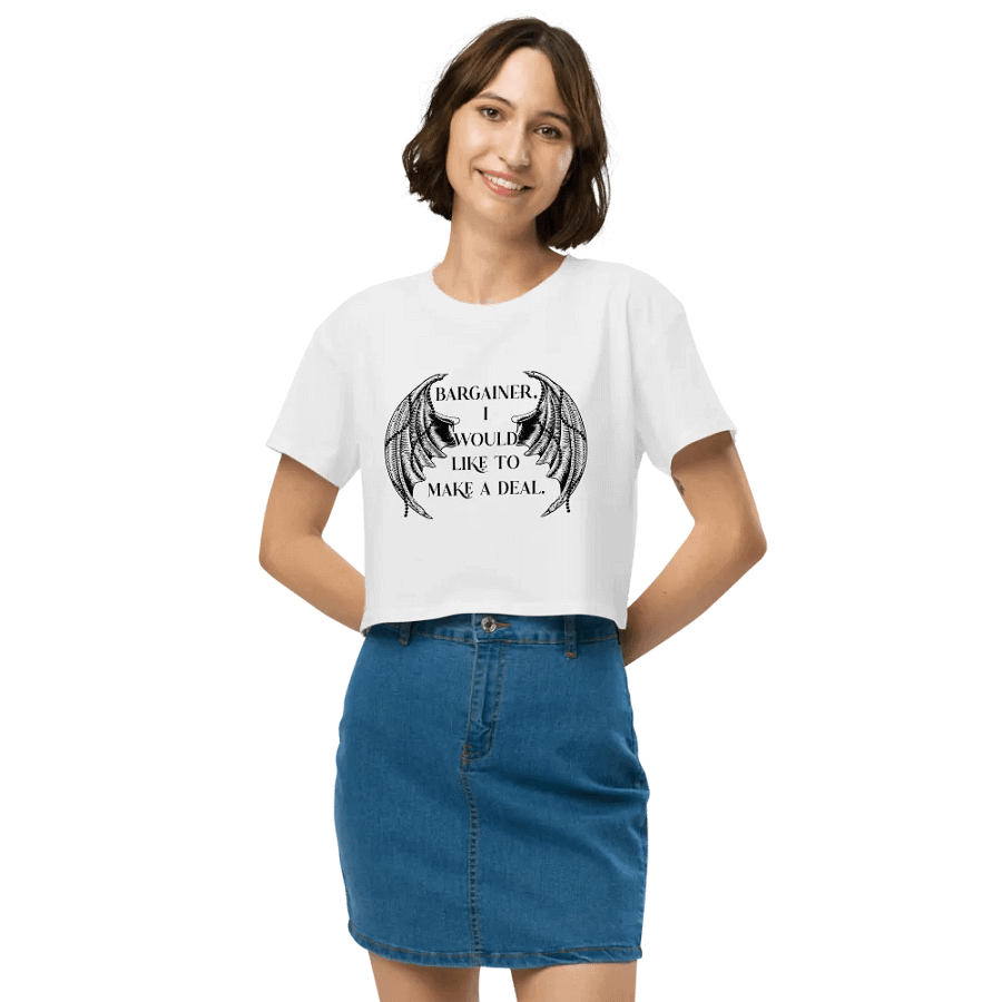 Bargainer Calling Card Women's Premium Crop Top product image (89)
