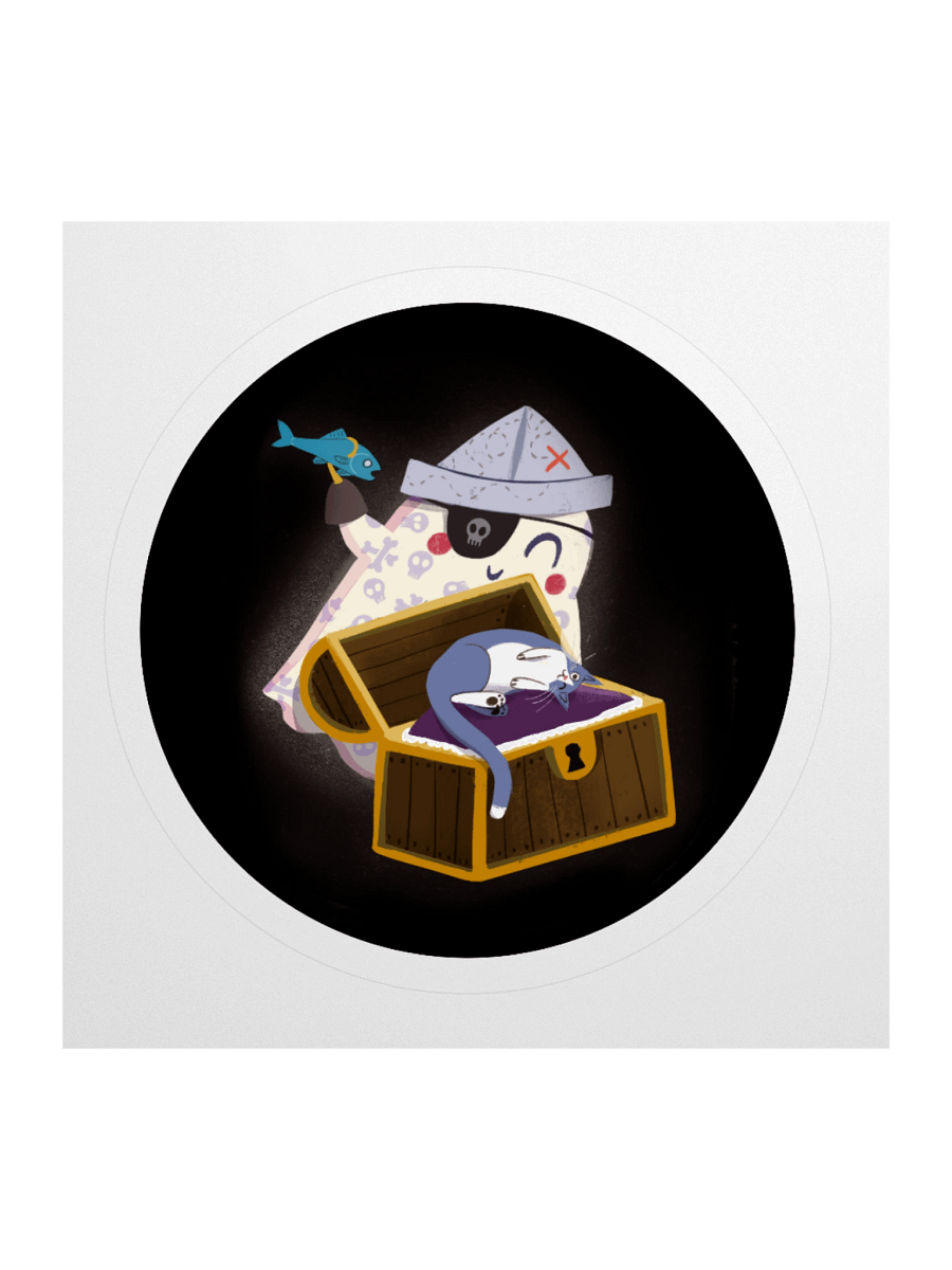 Little Ghost Pirate & Cat - Vinyl Sticker product image (2)