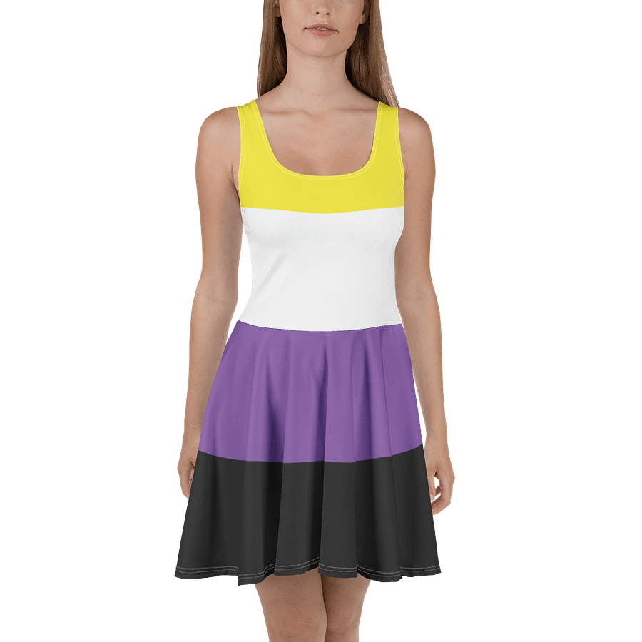 Non-binary Pride Flag Skater Dress product image (2)