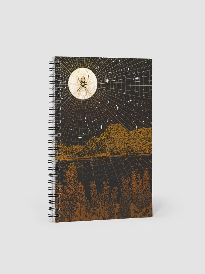 Golden Spiderweb and Larkspur Spiral Notebook product image (1)