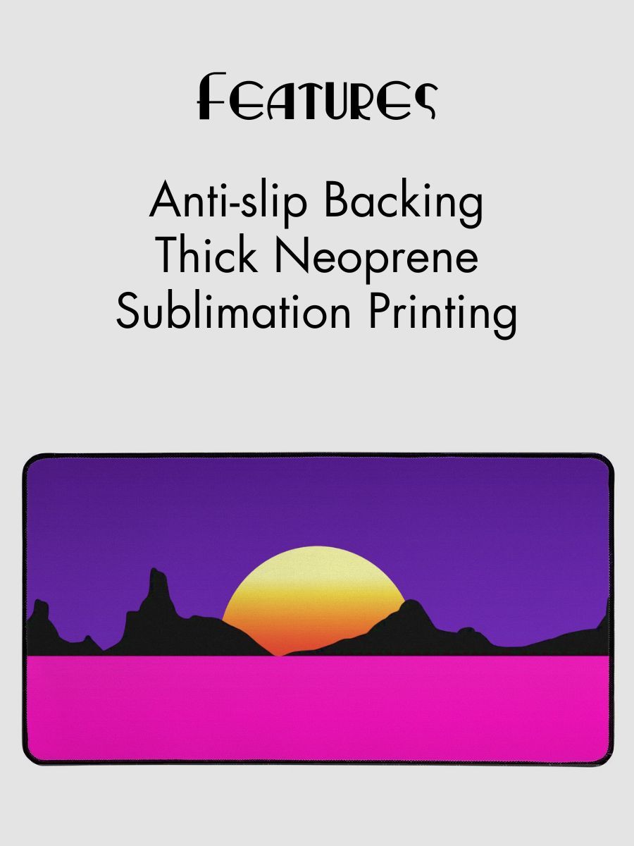Vaporwave Sunset Gaming Mat - Pink & Purple Desk Pad product image (2)