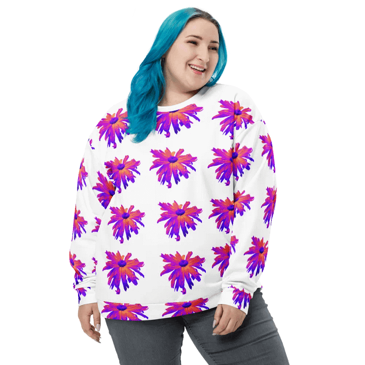 Abstract Pink Floating Daisy Flower Repeating Pattern Design Unisex Sweatshirt product image (2)