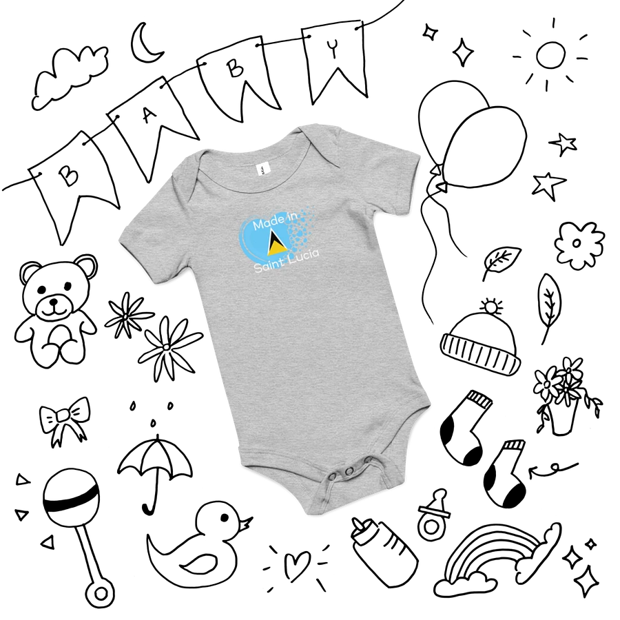 Saint Lucia Digital Heart Baby Onesie product image (50)