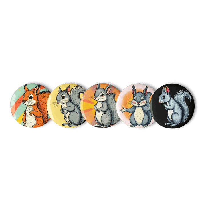 Whimsical Squirrel Pin Button Set product image (1)