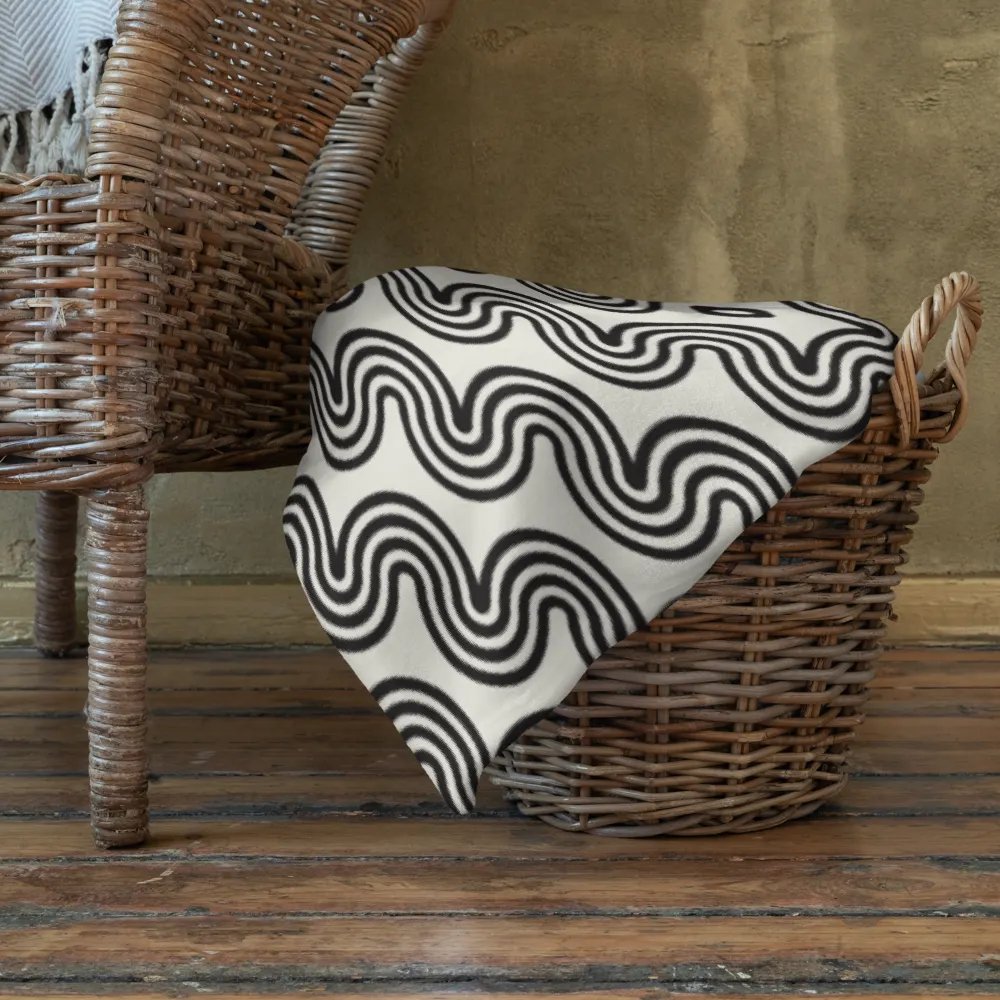 Monochrome Wave Throw Blanket product image (12)